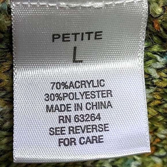 3 for $25- Dressbarn Graduated Green Soft Sweater, Size Large Petite - Picture 14 of 14